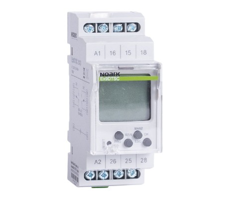 Cyfrowy zegar sterowniczy, programator dobowy i tygodniowy, 1 kanał, 1 CO, 230V Ex9DTS 1CO 230V 110554 Noark sterujący