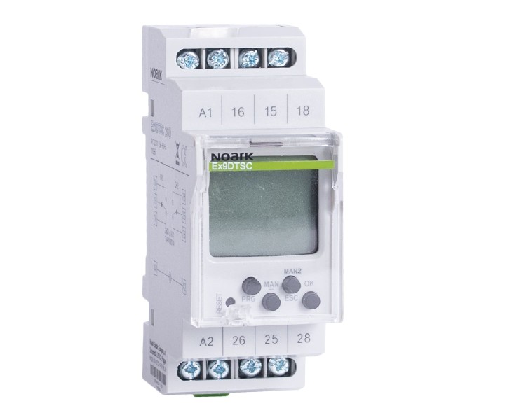 Cyfrowy zegar sterowniczy, programator dobowy i tygodniowy, 1 kanał, 1 CO, 230V Ex9DTS 1CO 230V 110554 Noark sterujący