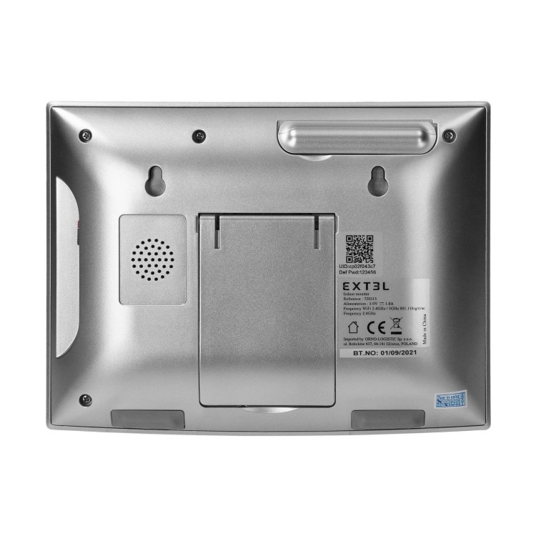 Zestaw wideodomofonowy 7" komplet Wave EXTEL720313 Extel SMART wideodomofon LCD dzwonek bezprzewodowy do 350m z WiFi + APP bezsłuchawkowy dotykowy OSD sterowanie furtką i bramą Inteligentny telefonem i głosem Google Home Alexa czarno-srebrny