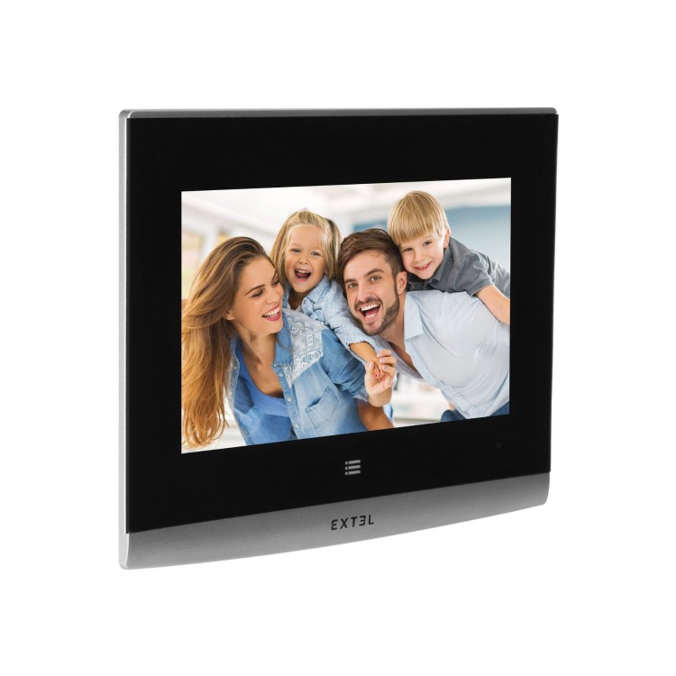 Zestaw wideodomofonowy 7" komplet Wave EXTEL720313 Extel SMART wideodomofon LCD dzwonek bezprzewodowy do 350m z WiFi + APP bezsłuchawkowy dotykowy OSD sterowanie furtką i bramą Inteligentny telefonem i głosem Google Home Alexa czarno-srebrny