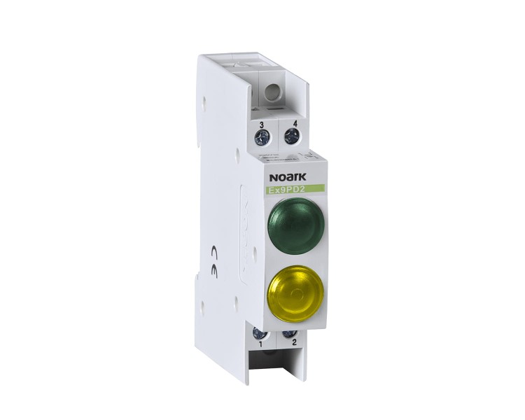 Lampka sygnalizacyjna, 230V AC/DC, 1 zielony LED i 1 żółta LED Ex9PD2gy 230V AC/DC 102468 Noark kontrolka świetlna