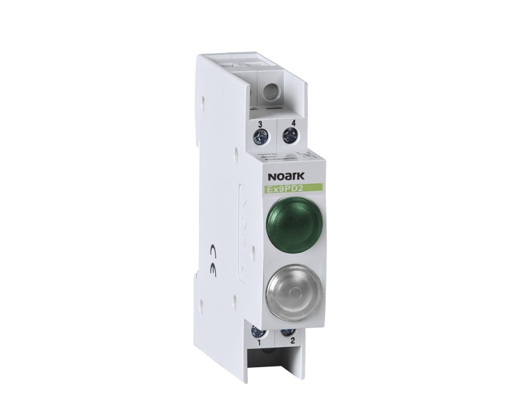 Lampka sygnalizacyjna, 24V AC/DC, 1 zielony LED i 1 biała LED Ex9PD2gw 24V AC/DC 102476 Noark kontrolka świetlna