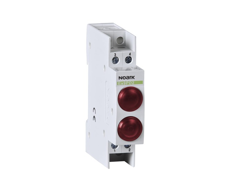 Lampka sygnalizacyjna, 110V AC/DC, 1 czerwony LED i 1 czerwony LED Ex9PD2rr 110V AC/DC 102482 Noark kontrolka świetlna