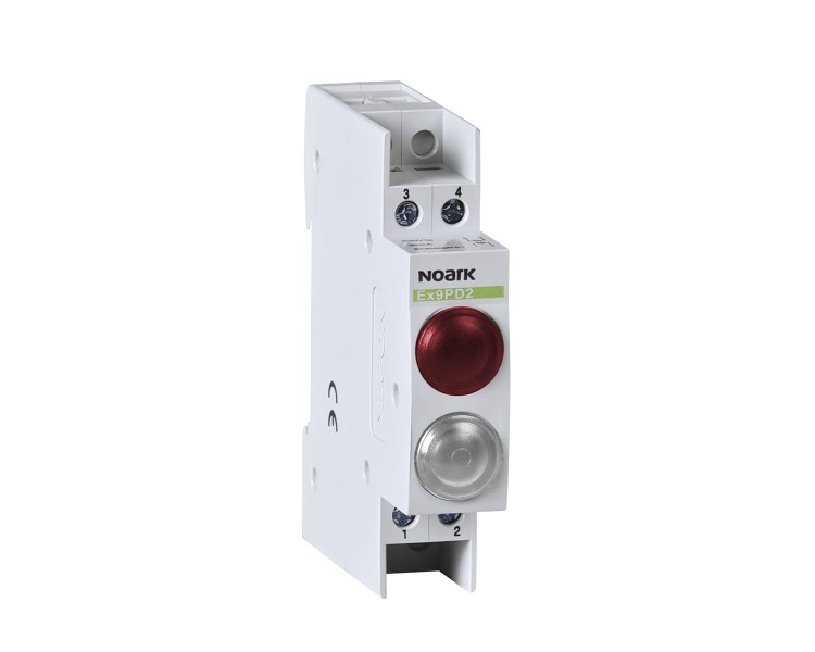 Lampka sygnalizacyjna, 24V AC/DC, 1 czerwony LED i 1 biała LED Ex9PD2rw 24V AC/DC 102496 Noark kontrolka świetlna