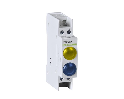Lampka sygnalizacyjna, 110V AC/DC, 1 żółta LED i 1 niebieska LED Ex9PD2yb 110V AC/DC 102507 Noark kontrolka świetlna