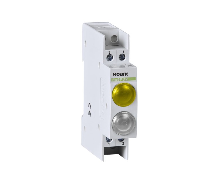Lampka sygnalizacyjna, 12V AC/DC, 1 żółta LED i 1 biała LED Ex9PD2yw 12V AC/DC 102510 Noark kontrolka świetlna