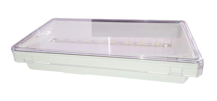 Oprawa Awaryjna oświetlenie awaryjne EXIT M LED AWEX ETE/1W/E/1/SE/AT/WH IP65 1W 1h AT z piktogramem PU31 3.6V Jednozadaniowa oświetlenia awaryjnego pod piktogram biała