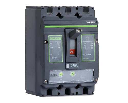 Wyłącznik mocy MCCB, wielkość M5, TM, Icu=Ics=36kA, Icn=800A, 3-bieg. Ex9MD5S TM 800 3P EU 112759 Noark DC kompaktowy