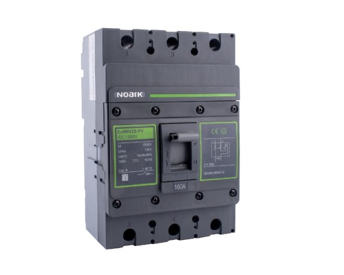 Wyłącznik mocy MCCB, wielkość M2, Icu=Ics=15 kA, 1500 V DC, In=200 A, 3-bieg. Ex9MV2S-PV/DC1500 200 IEC 110196 Noark DC kompaktowy