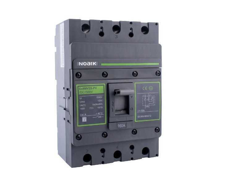 Wyłącznik mocy MCCB, wielkość M2, Icu=Ics=15 kA, 1500 V DC, In=250 A, 3-bieg. Ex9MV2S-PV/DC1500 250 IEC 110198 Noark DC kompaktowy