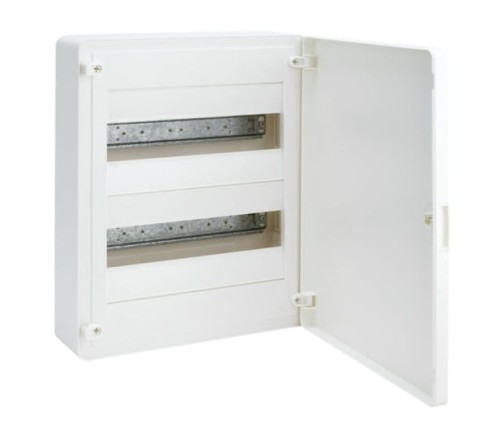 Rozdzielnica modułowa 2x12 natynkowa n/t IP40 z listwami przyłączeniowymi GOLF VS212PD Hager drzwi pełne białe