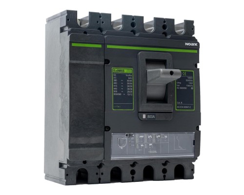Wyłącznik mocy MCCB, rozmiar M5, SU20L (DIP), Icu=36kA, In=800A, 4-bieg. Ex9M5S SU20L 800 4P4T EU 111268 Noark kompaktowy z elektronicznym wyzwalaczem