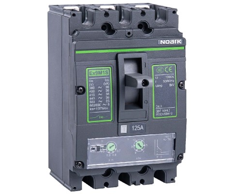 Wyłącznik mocy MCCB, wielkość M1, TM, Icu=Ics=36kA, In=40A, 3-bieg. Ex9M1S TM 40 3P EU 111795 Noark kompaktowy