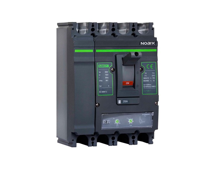 Wyłącznik mocy MCCB, wielkość M1, TM, Icu=Ics=150kA, In=25A, 4-bieg. Ex9M1P TM 25 4P4T EU 111892 Noark kompaktowy