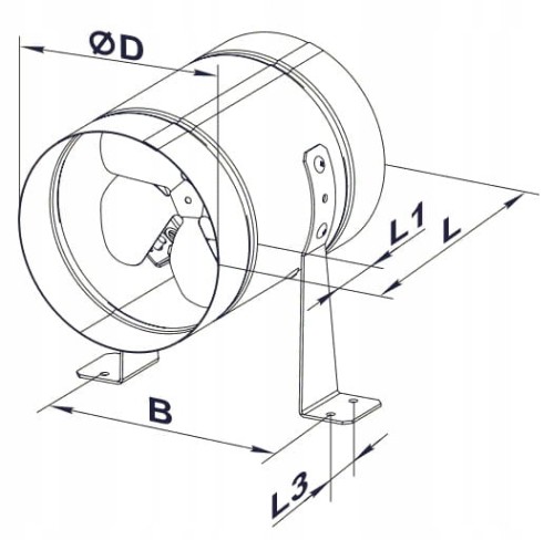 Wentylator Kanałowy osiowy odśrodkowy 1700m3/h VKOMz315 VENTS VKOM315Zn 110W 230V z Uchwytem Ocynk Profesjonalny przemysłowy