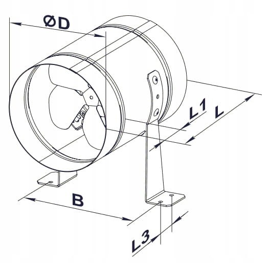 Wentylator Kanałowy osiowy odśrodkowy 1700m3/h VKOMz315 VENTS VKOM315Zn 110W 230V z Uchwytem Ocynk Profesjonalny przemysłowy