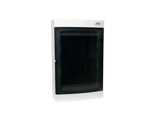 Rozdzielnica multimedialna plastikowa obudowa, przezroczyste drzwi, natynkowa, IP40, 4 rzędy, 4x18 modułów PNS-MM 4x18T 113412 Noark szafa