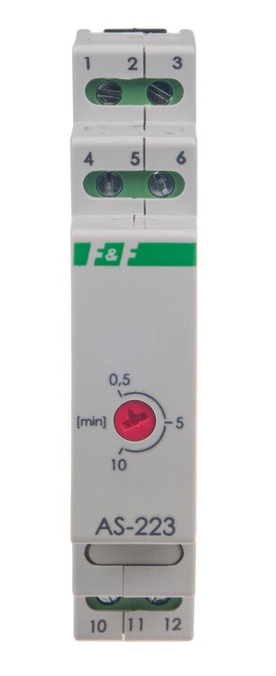 Automat schodowy - funkcja przeciwblokady montaż na szynie DIN, 230V AS-223 F&F