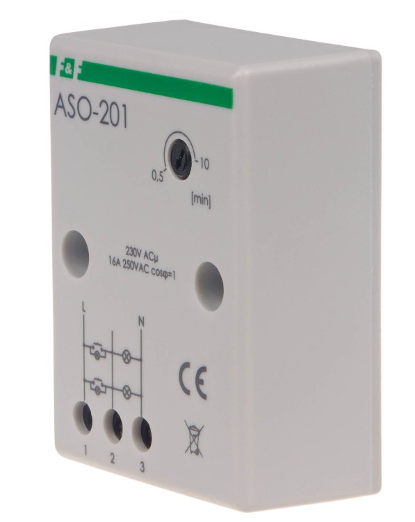 Automat schodowy, z zaciskami śrubowymi 230V ASO-201 F&F