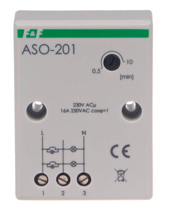 Automat schodowy, z zaciskami śrubowymi 230V ASO-201 F&F