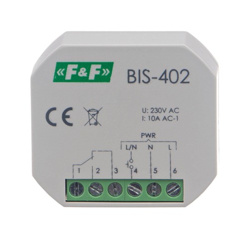 Przekaźnik bistabilny do montażu podtynkowego BIS-402 F&F