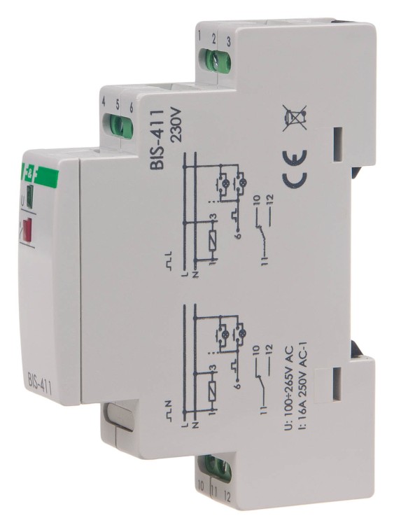 Przekaźnik bistabilny BIS-411, montaż na szynie DIN BIS-411 F&F