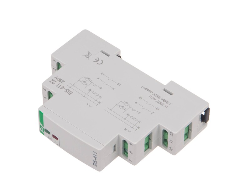 Przekaźnik bistabilny 9÷30 V AC/DC 1R+1Z, montaż na szynie DIN BIS-411-1R1Z-24V F&F