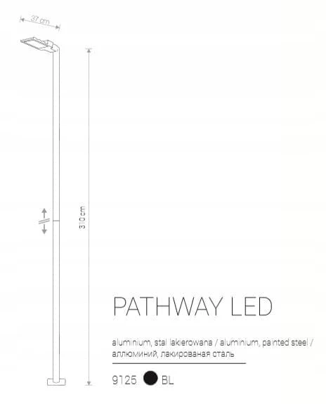 Lampa zewnętrzna Latarnia stojąca PATHWAY LED L 9125 NOWODVORSKI Lighting 36W nowoczesna oprawa oświetleniowa ogrodowa parkingowa parkowa uliczna masztowa czarna pojedyncza Inspiracje Premium