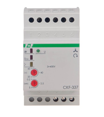 Czujnik kolejności i zaniku faz, bez przewodu neutralnego CKF-337 F&F