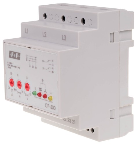 Przekaźnik napięciowy trójfazowy CP-500, Un=3x500V bez N CP-500 F&F