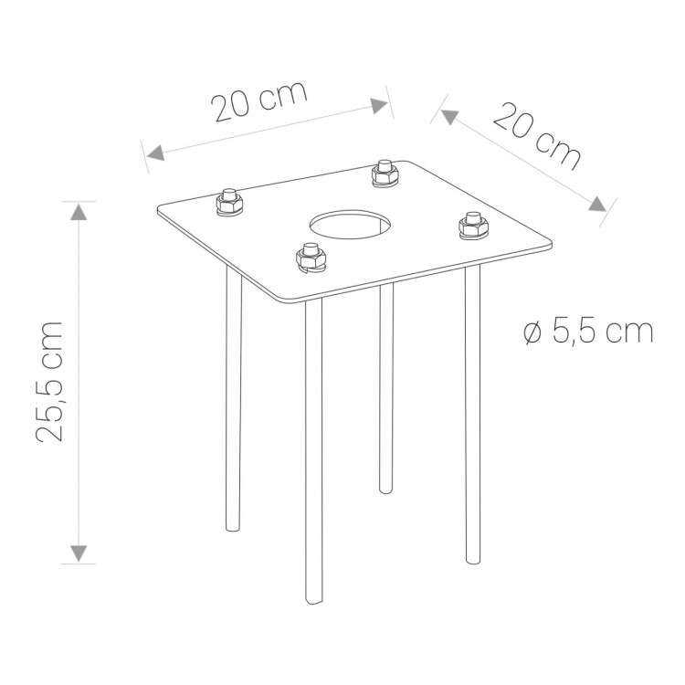 Mocowanie kotwa fundamentowa do lamp Zestaw montażowy lampy PATHWAY FOUNDATION KIT 8795 NOWODVORSKI Lighting latarnia ogrodowa parkingowa parkowa uliczna masztowa pojedyncza stal ocynkowana Inspiracje Premium