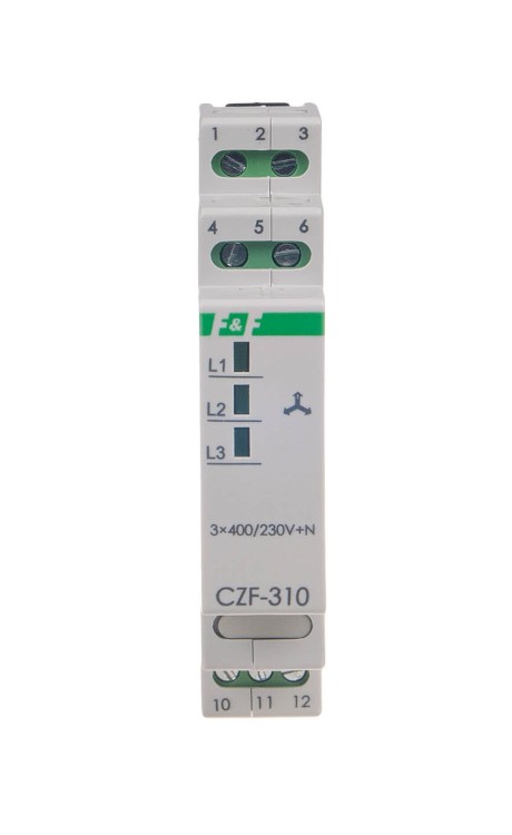 Czujnik zaniku i asymetrii faz, montaż na szynie DIN CZF-310 F&F