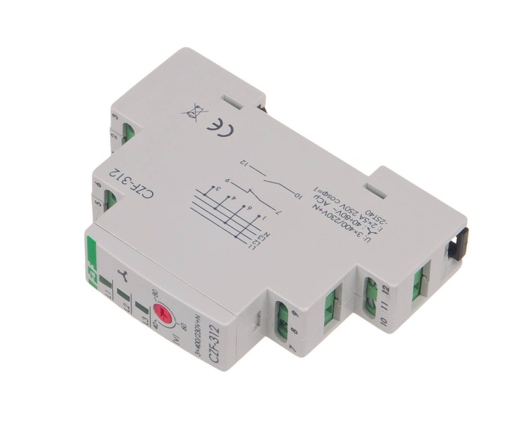 Czujnik zaniku i asymetrii faz, monitor t<0,2s, montaz na szynie DIN CZF-312 F&F