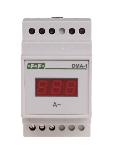 Cyfrowy wskaźnik wartości natężenia prądu, jednofazowy DMA-1, pomiar bezpośredni 20A DMA-1 F&F