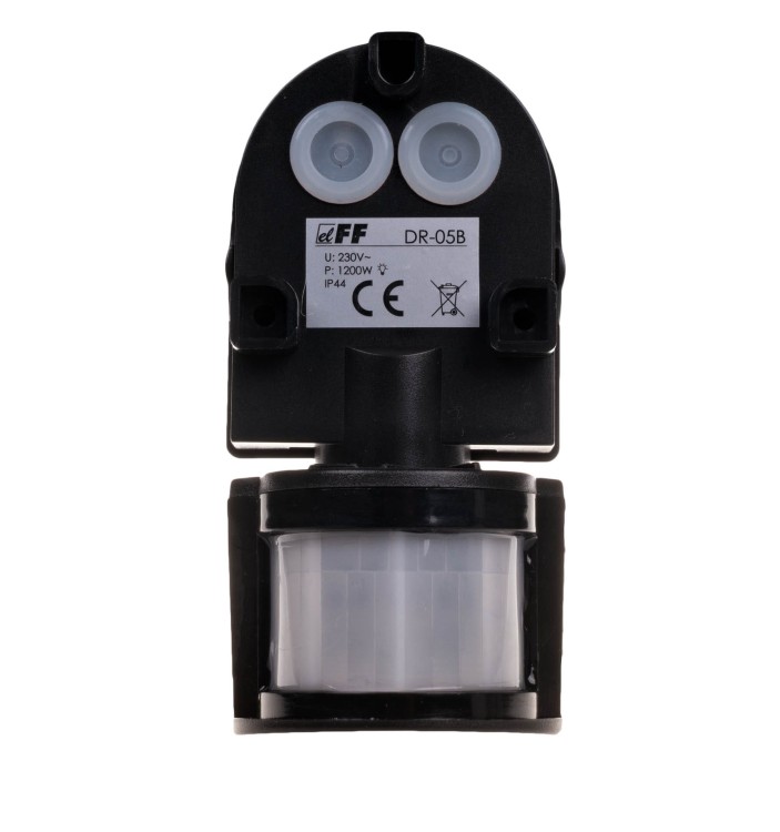 Czujnik detektor ruchu DR-05 czarny 180°, 230V AC DR-05B F&F