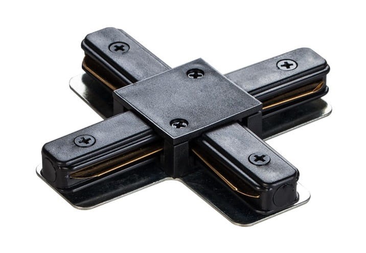 Łącznik do szynoprzewodu krzyżowy X Connector STXB DPM Struhm Ideus Loft nowoczesna sufitowy ścienny do oświetlenie szynowe listwa natynkowa szynoprzewodów 230V złączka krzyżowa czarny