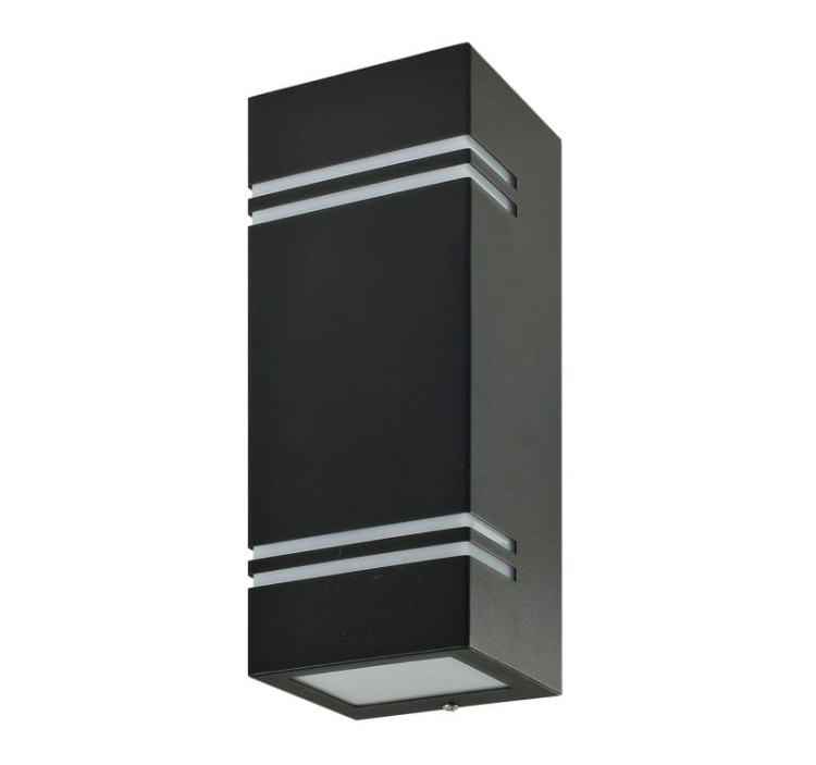 Lampa ogrodowa elewacyjna Kinkiet Zewnętrzny Nowoczesny QUAZAR 7 KTLOQZ7SZ Kobi 2x GU10 IP44 aluminium metalowa na budynek dwustronna oświetlenie zewnętrzne szara szary grafitowy