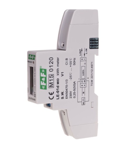 Licznik energii elektrycznej LE-01D; MID LE-01D F&F