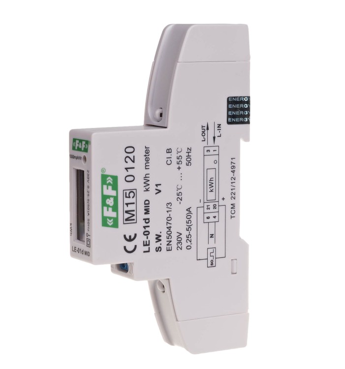 Licznik energii elektrycznej LE-01D; MID LE-01D F&F