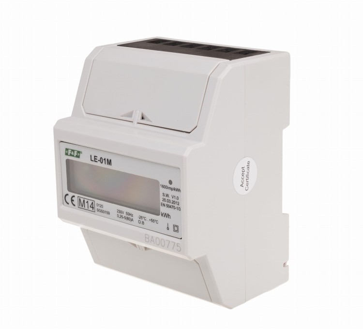 Licznik energii elektrycznej MODBUS RS-485 - jednofazowy LE-01M; MID LE-01M F&F