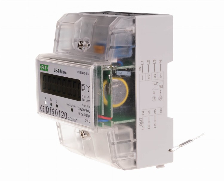 Licznik energii elektrycznej LE-02D, MID 80 A LE-02D F&F