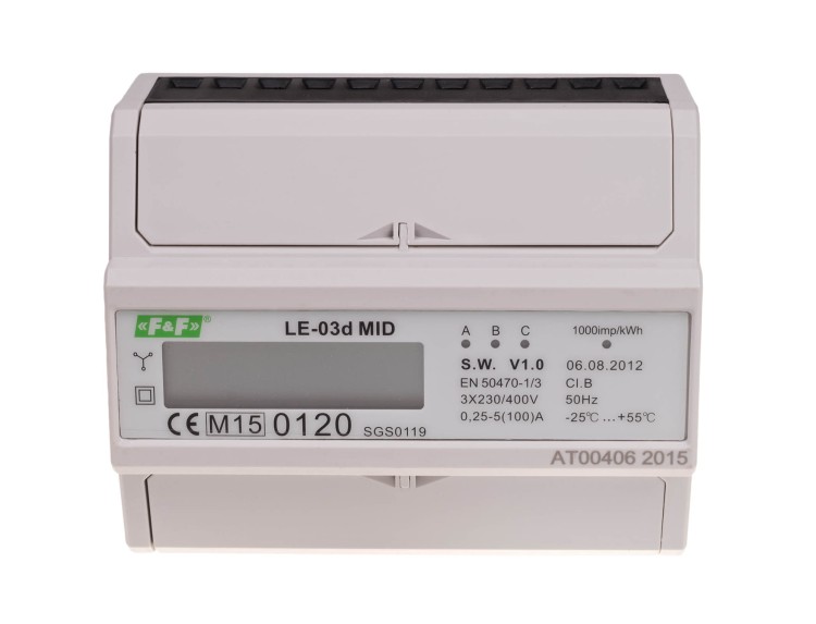 Licznik energii elektrycznej LE-03D; MID  100 A LE-03D F&F