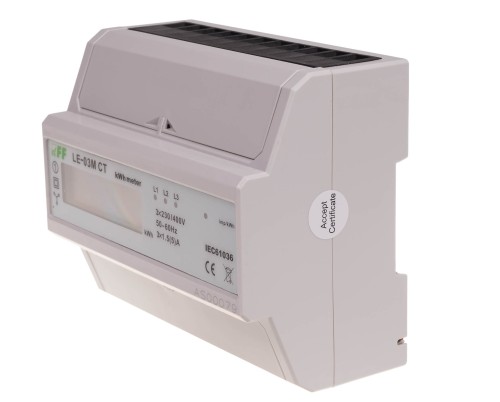Licznik energii elektrycznej - trójfaz. z programowalną przekładnią , RS-485 MODBUS, LCD, kl.1 LE-03M-CT F&F