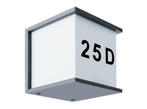 Lampa ogrodowa elewacyjna oprawa zewnętrzna Kinkiet zewnętrzny z podświetlanym numerem domu MAXIM E27 GREY 03687 Struhm Ideus IP54 hermetyczna kwadrat na budynek oświetlenie zewnętrzne szara