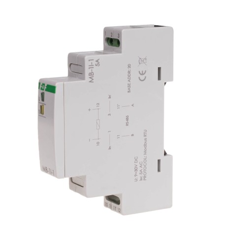 Przetwornik pomiaru natężenia prądu, jednofazowy, z wyjściem MODBUS RTU MAX-MB-1I-1-5A F&F