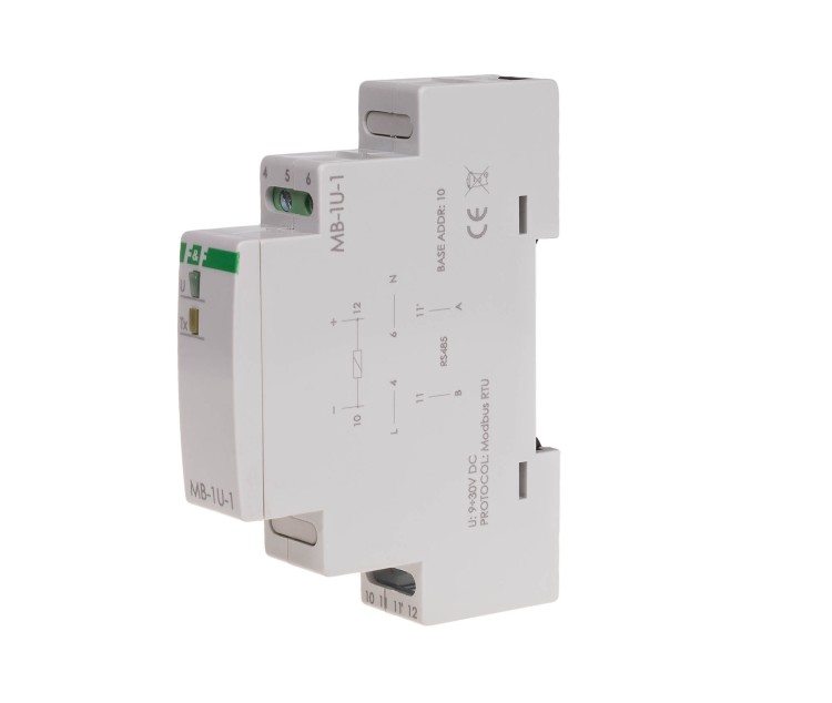 Przetwornik pomiaru napięcia, jednofazowy, z wyjściem MODBUS RTU MAX-MB-1U-1 F&F