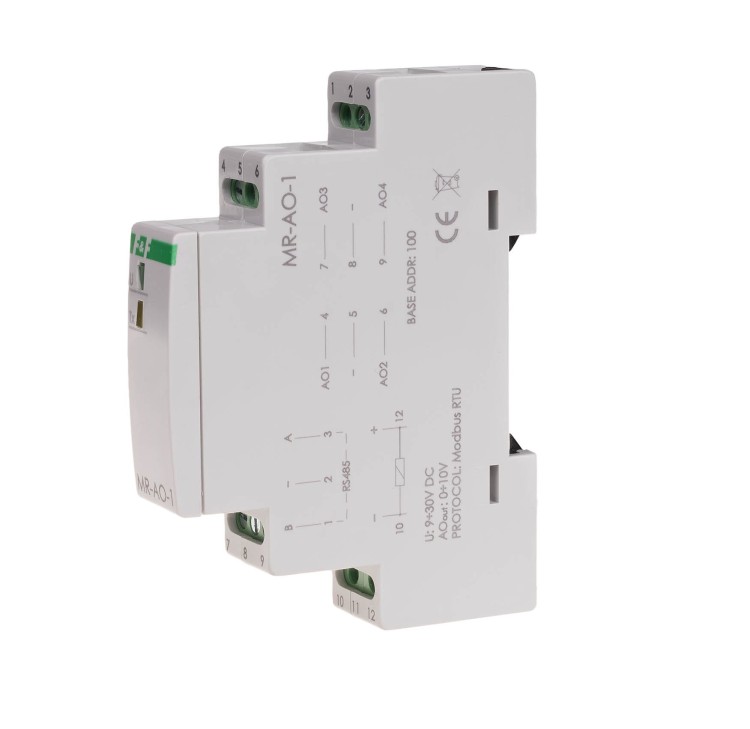 Moduł rozszerzeń WYJŚĆ analogowych, z wyjściem MODBUS RTU, 1 moduł MAX-MR-AO-1 F&F