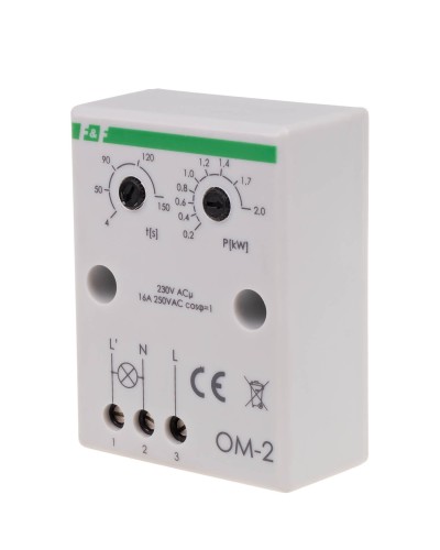 Ogranicznik mocy - regulowany czas powrotu, montaż natablicowy OM-2 F&F