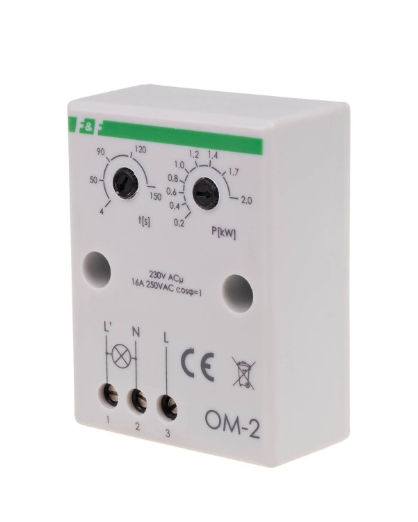 Ogranicznik mocy - regulowany czas powrotu, montaż natablicowy OM-2 F&F