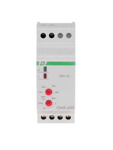 Ogranicznik poboru mocy z funkcja automatu schodowego, montaż na szynie DIN OMS-635 F&F